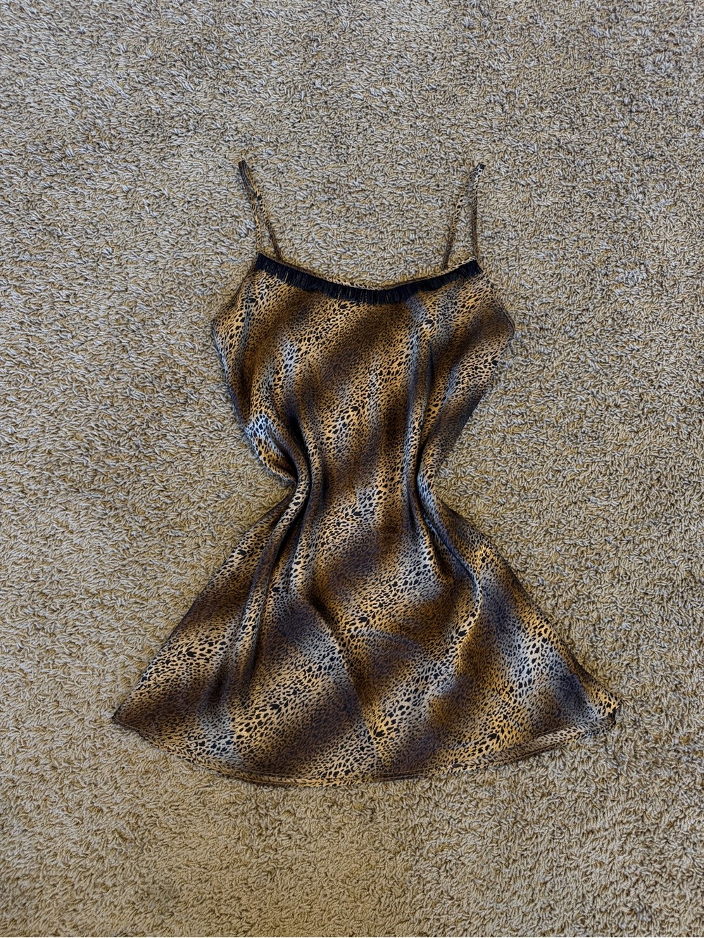 Animal Print Slip Dress - Brown Leopard